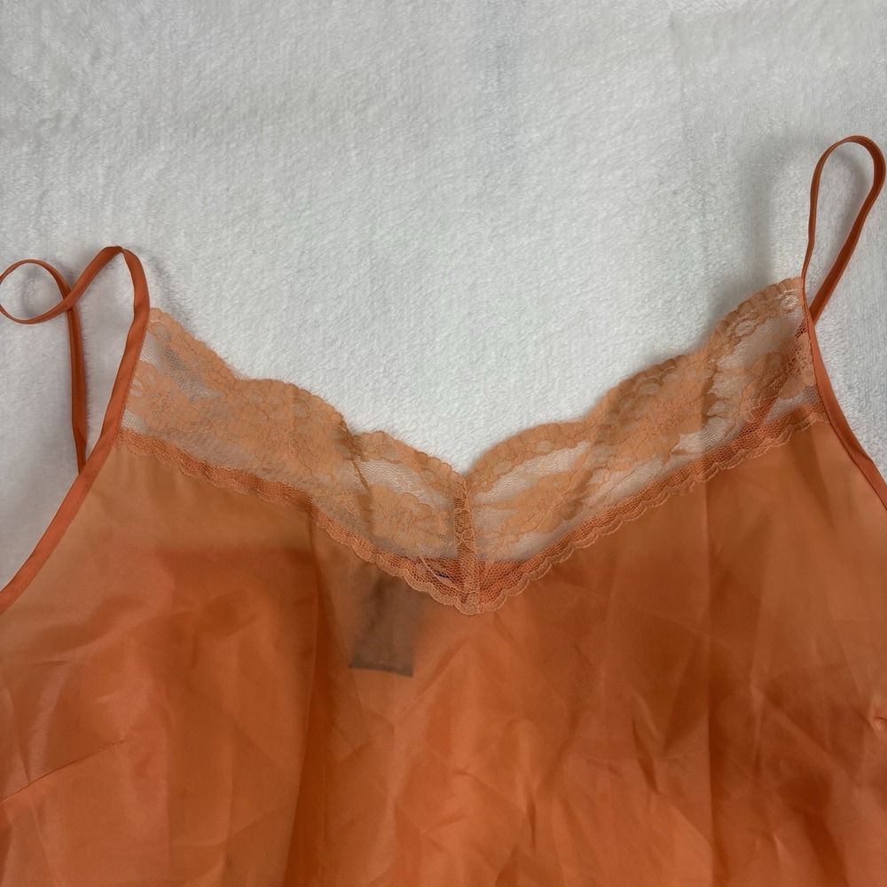Y2K MixIt Orange Slit Floral Lace Maxi Dress Sheer Women's Size 12 - Picture 2 of 6
